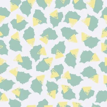 Multicolor seamless pattern from yellow, green blots. Free form abstract spots Stock Illustration