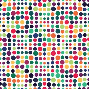 Multicolor seamless polka dots pattern. Vector image. Stock Illustration
