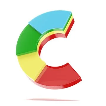 Multicolor segmented graph 스톡 일러스트