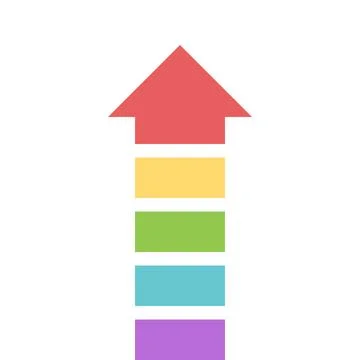 Multicolor segmented vertical arrow Stock Illustration