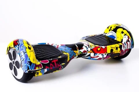 Multicolor Self-balancing scooter or hoverboard isolated on white background. Stock Photos