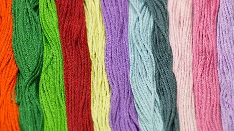 Multicolor sewing threads texture Stock Photos