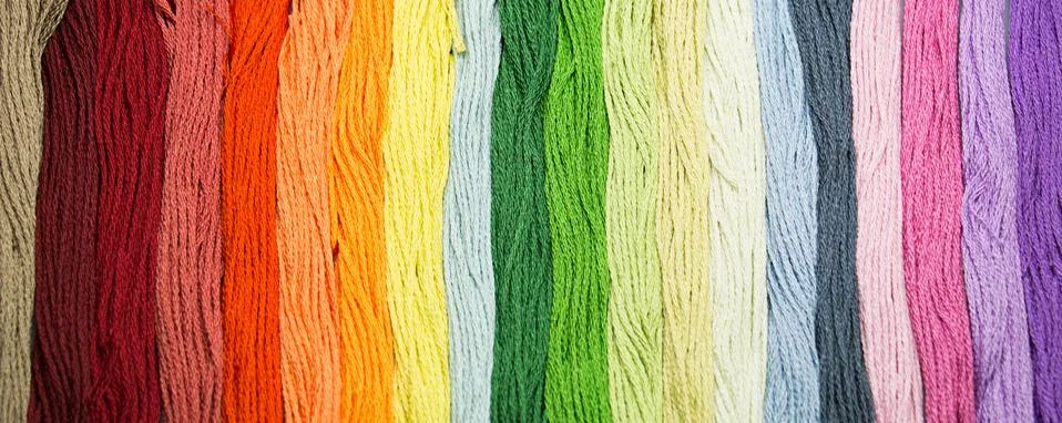 Multicolor sewing threads texture Stock Photos