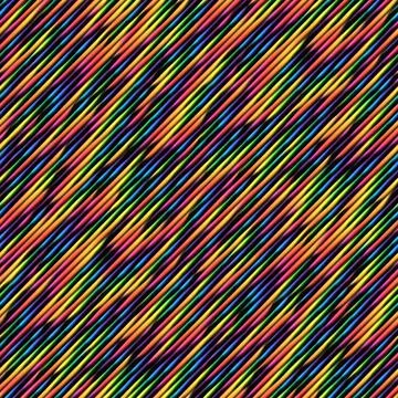 Multicolor shaded stripes seamless pattern in a rainbow color palette and black. Stock Illustration