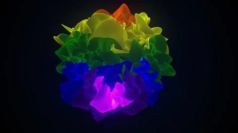 Multicolor shapeless object with torn edges. Computer generated a modern b... 스톡 사진