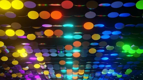 Multicolor Shimmer Circle Shapes Background VJ Loop in 4K Stock Footage 307093539