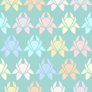 Multicolor Simple Flower Diagonal Pattern Stock Illustration