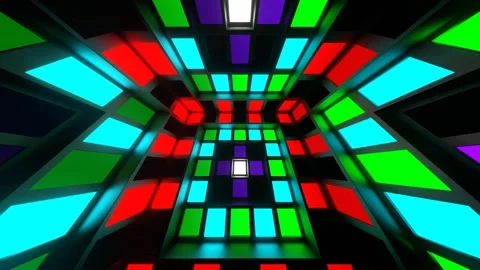 Multicolor Slow Strobe Lights System Background VJ Loop in 4K Stock Footage 302080646