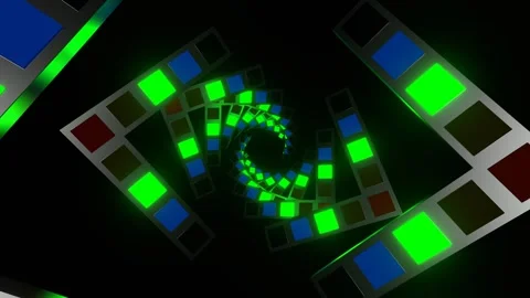 Multicolor Slow Strobe Spiral Tunnel Background VJ Loop in 4K Stock Footage 277205427