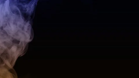 Multicolor smoke, on a black background, flowing, steam, in the center Stock Footage 154766449