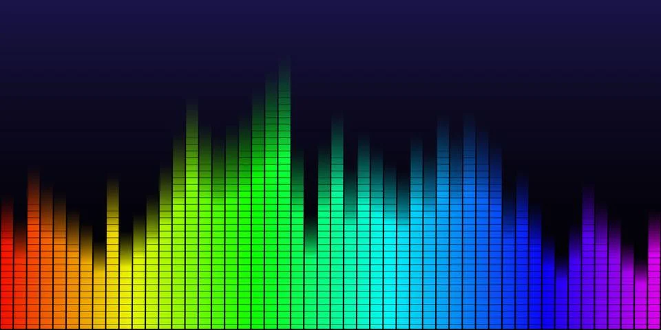 Multicolor sound wave from equalizer background Illustrazione stock