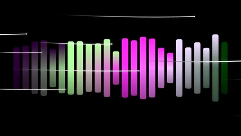 Multicolor sound wave graphic display. Stock Footage 327452519