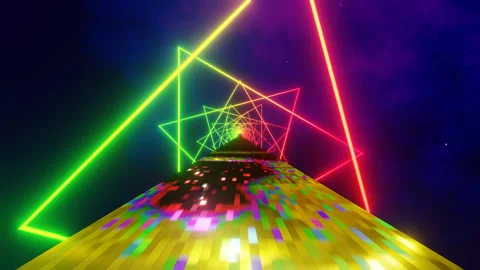 Multicolor Space Bridge Background Loop Animation in 4K Stock Footage 245434229