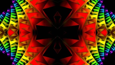 Multicolor Spiny Cylindrical Kaleidoscope Background VJ Loop in 4K Stock-Footage 330303556