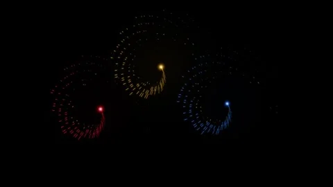 Multicolor Spiral Light Trails and Swirling Particles Motion Graphic Loop Stock Footage 346333245