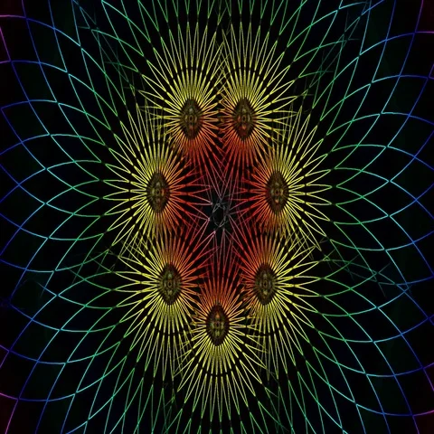 Multicolor spiral looming from black space 스톡 동영상 69503228