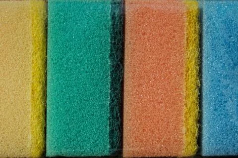 Multicolor sponge rubber foam for clearing, color texture Stock Photos