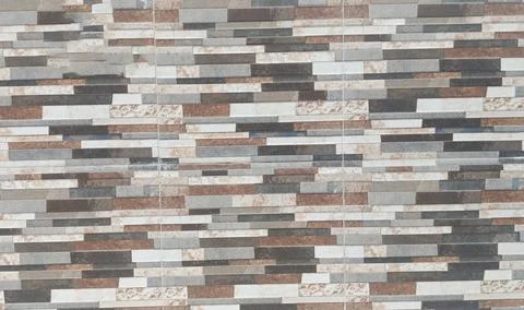 Multicolor Stacked Stone Wall Tile - Faux Stone Cladding Texture Stock Photos