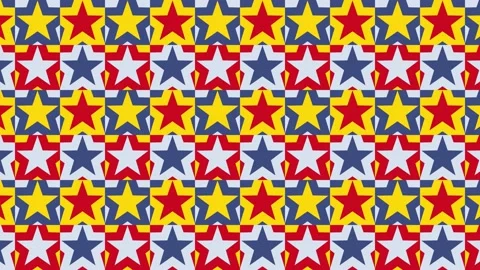 Multicolor stars in dynamic pattern transition. Holiday illustration Stock Footage 168825065