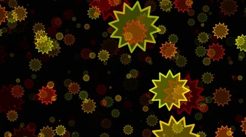 Multicolor Stars Rotating Through Space. Seamless loop. Stock Footage 68311196