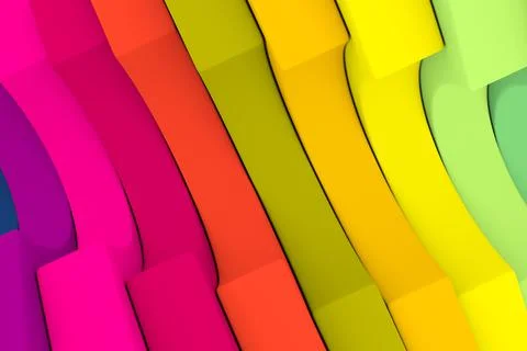 Multicolor steps abstract background 3D render illustration Stock Illustration
