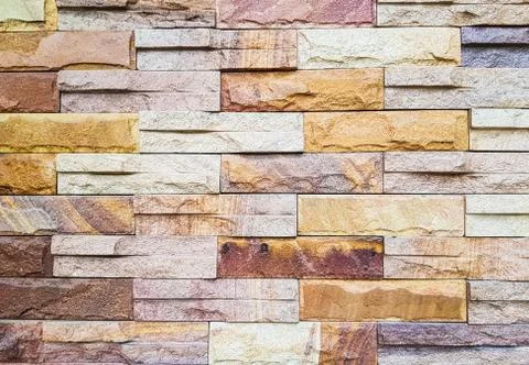 Multicolor of Stone ceramic Brick texture Background for interior or exterior Foto stock