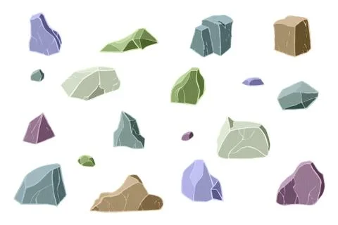 Multicolor stone set. Stock Illustration