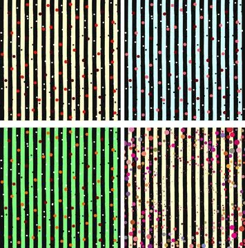 Multicolor Striped Dotted Pattern Background Stock Illustration