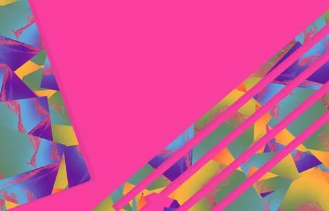 Multicolor stripes pattern design illustration vibrant pink background vale.. Stock Illustration