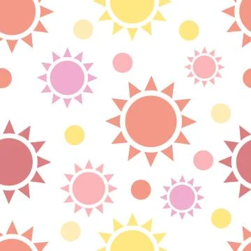 Multicolor suns seamless pattern Stock Illustration