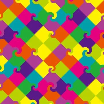 Multicolor swirl squares pattern background Illustrazione stock