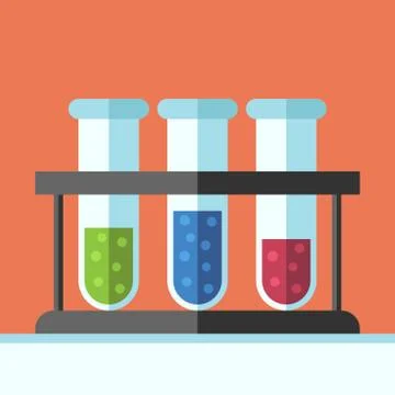 Multicolor test tubes rack Stock Illustration
