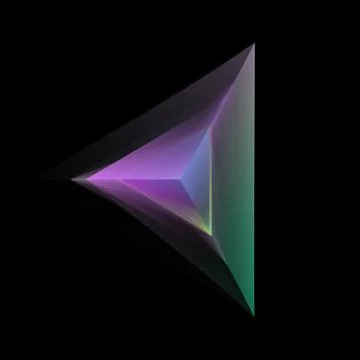 Multicolor Tetrahedron With Translucent Layered Geometry Stock Illustration