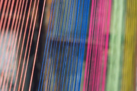 Multicolor thread silks dye from natural color material for woven silk handic Stock Photos