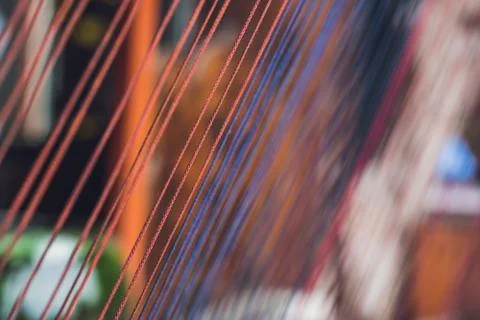 Multicolor thread silks dye from natural color material for woven silk handic Stock Photos