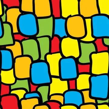 Multicolor tiles abstract seamless background. Stock Illustration
