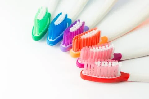 Multicolor toothbrushes Stock Photos