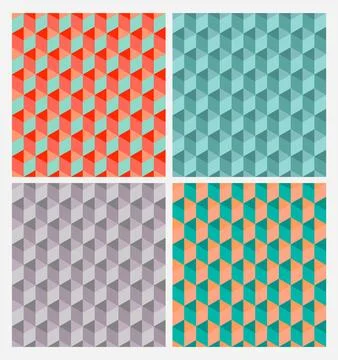Multicolor triangle geometric pattern background, repeat pattern design Stock Illustration