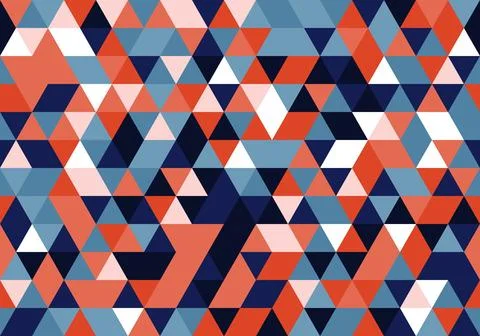 Multicolor Triangle repeat pattern design decoration. abstract seamless Stock Illustration