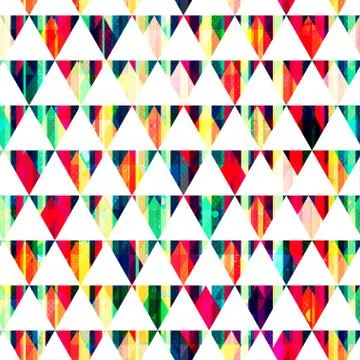 Multicolor triangle seamless pattern. Stock Illustration