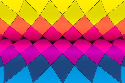 Multicolor triangles abstract background 3D illustration Stock Illustration