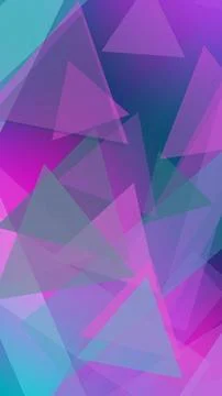 Multicolor triangles in purple, teal, and magenta form a faceted abstract c.. イラスト素材