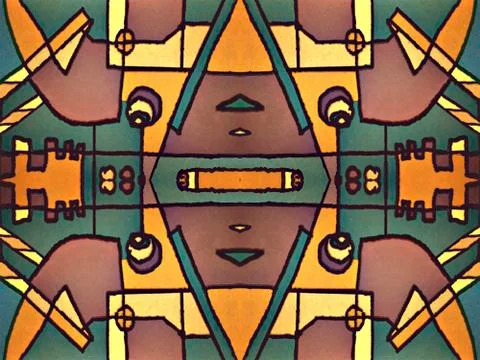 Multicolor Tribal Geometric Pattern Stock Illustration