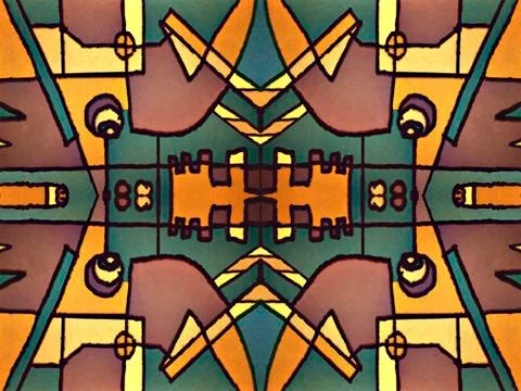 Multicolor Tribal Geometric Pattern Illustration