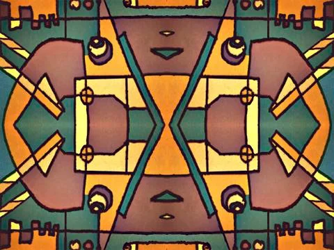 Multicolor Tribal Geometric Pattern Illustration