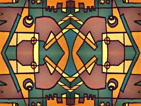 Multicolor Tribal Geometric Pattern Stock Illustration