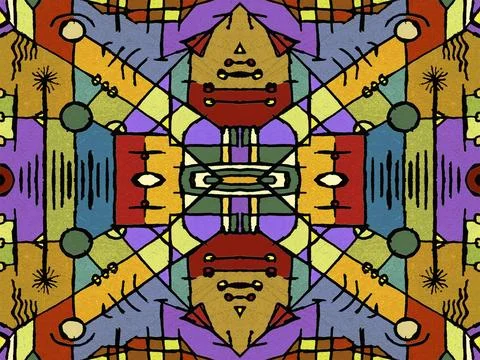 Multicolor Tribal Geometric Seamless Pattern Tribal or ethnic style geome... Stock Photos