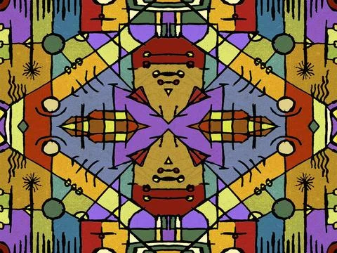  Multicolor Tribal Geometric Seamless Pattern Tribal or ethnic style geome... Stock Photos
