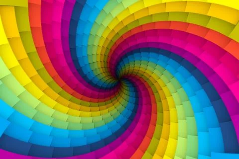 Multicolor twisted black hole black abstract background 3D illustration Stock Illustration