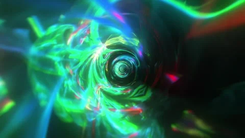 Multicolor VHS Glitch Tunnel VJ Loop Stock Footage 329995801